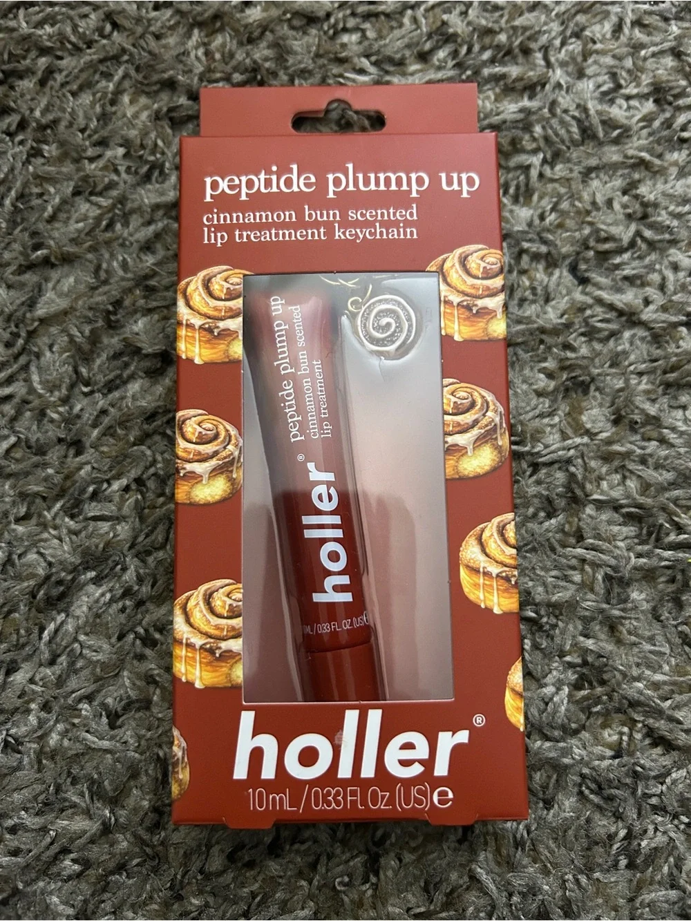Peptide Plump Up Cinnamon Bun Scented Lip Treatment Keychain - 10ml new w/charm